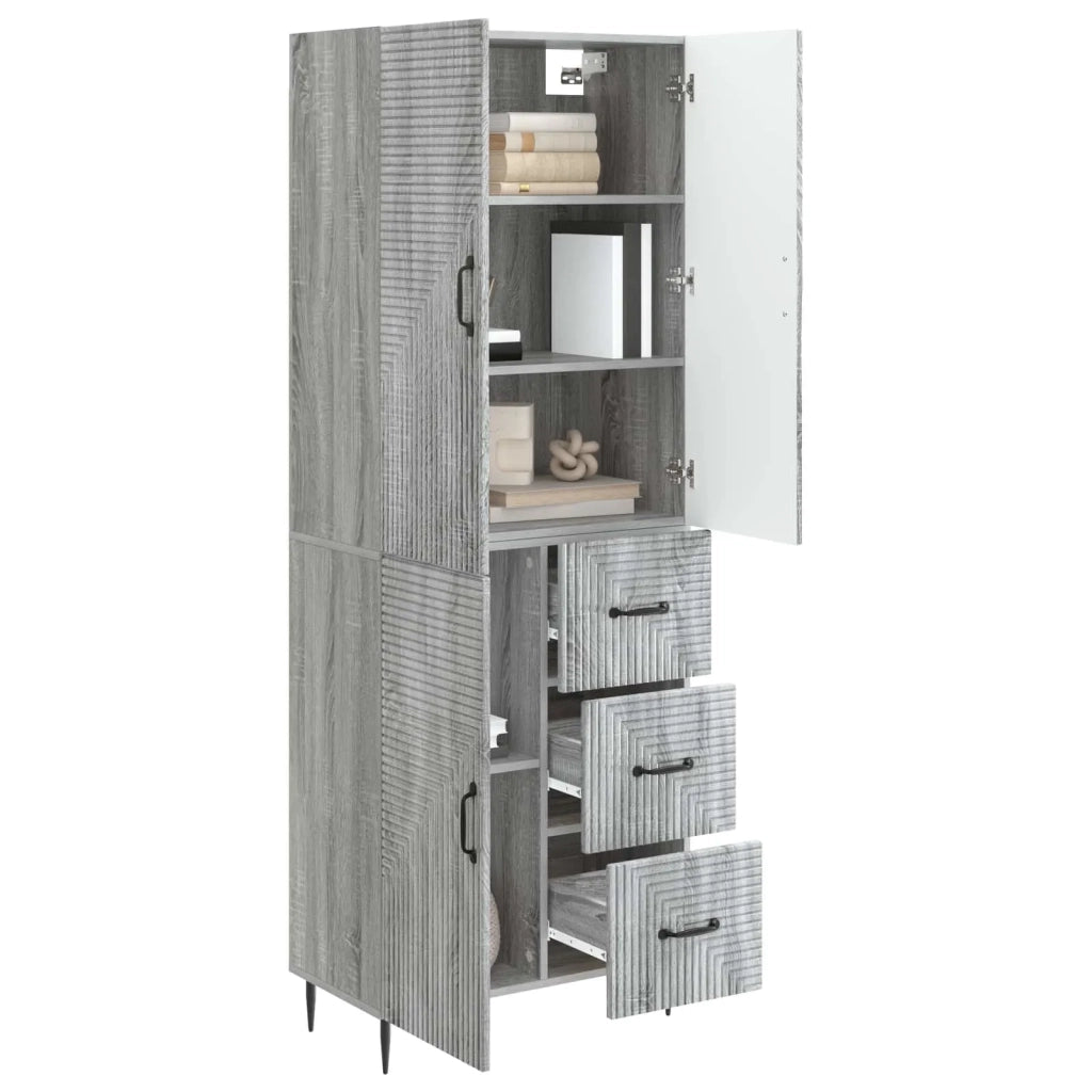 Set di armadi 2 pcs Sonoma grigio 66 x 34,5 x 89,5 cm