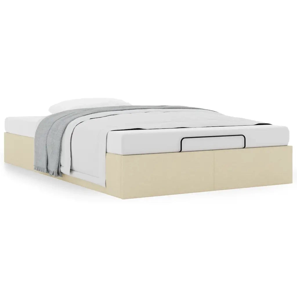 Struttura Letto Pouf senza Materasso Crema 120x190cm in Tessuto 3310866