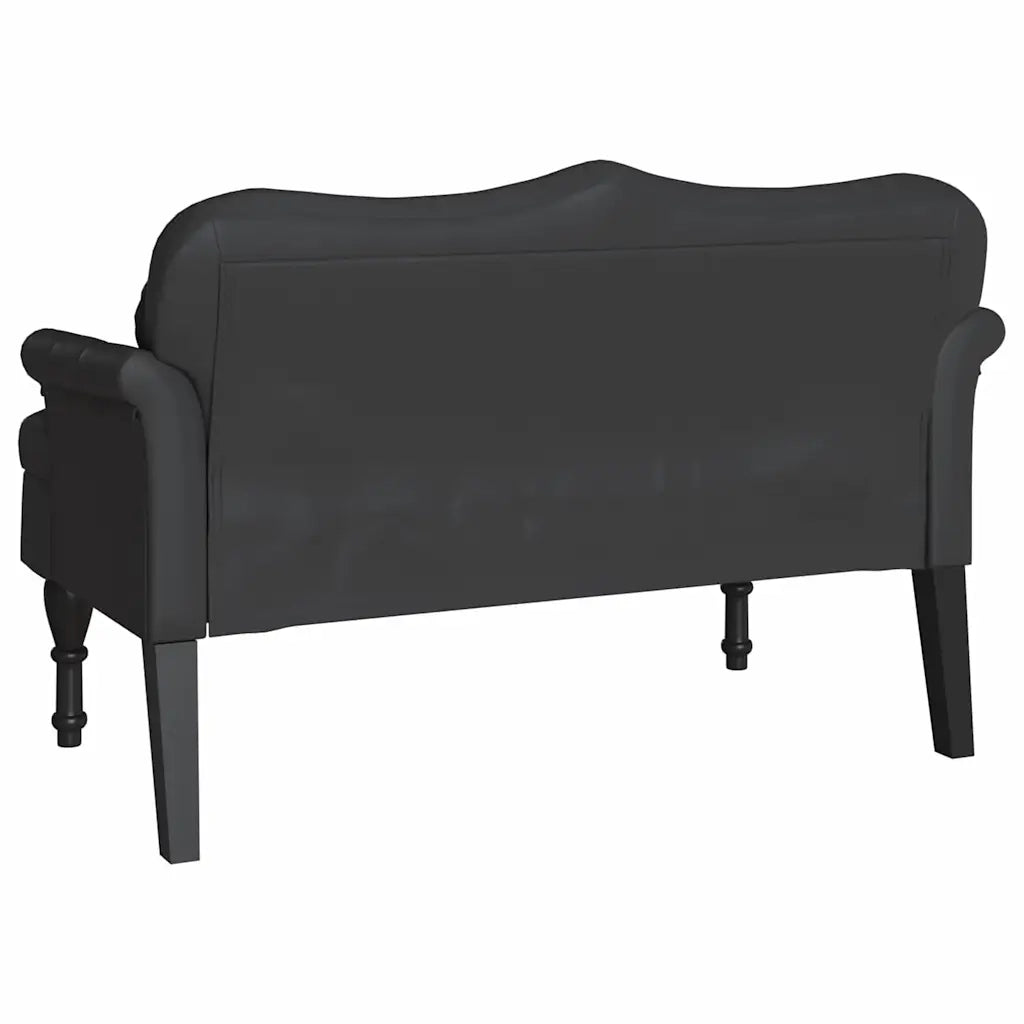 Panca Chesterfield Nero 120,5 x 65 x 75 cm Pelle Sintetica 42019284