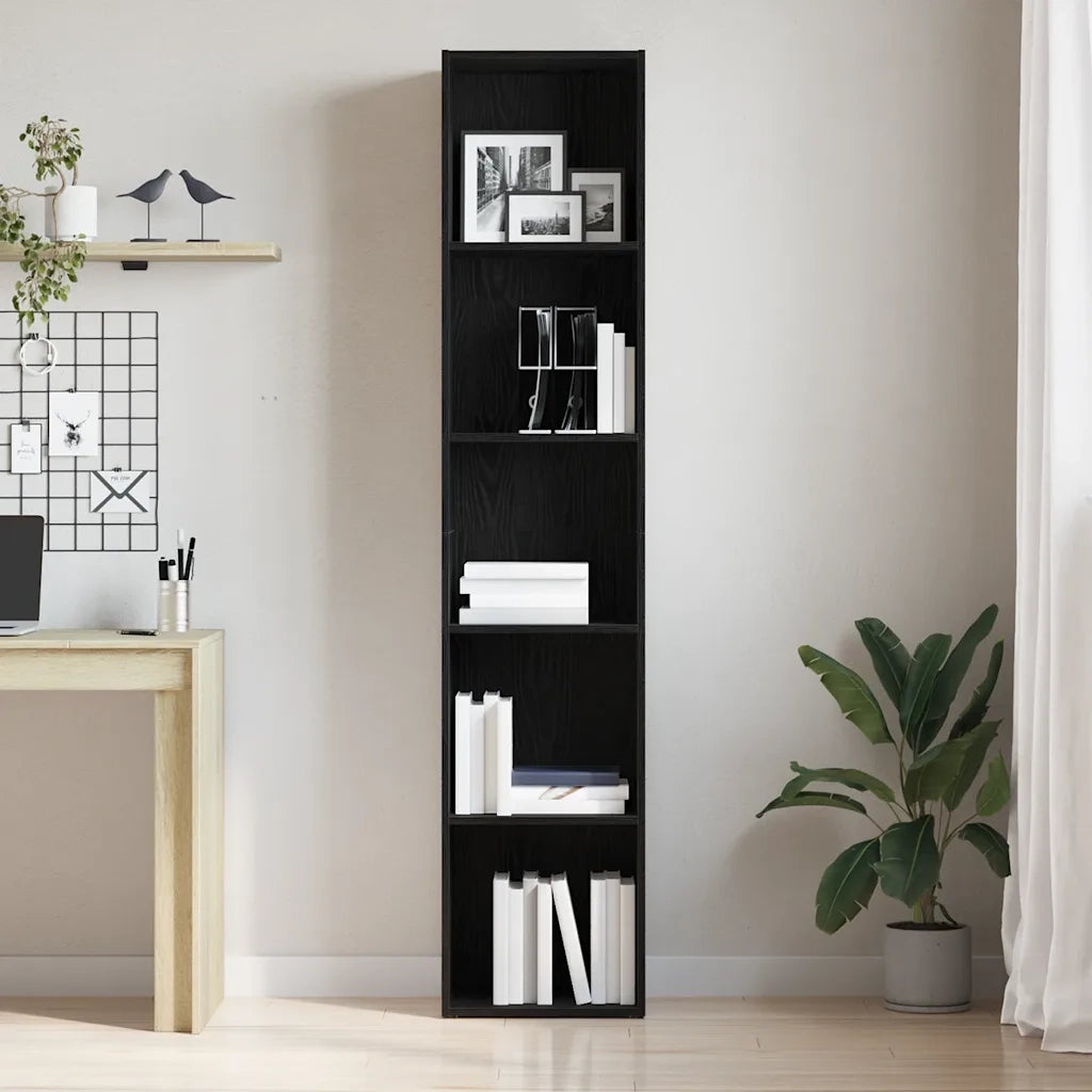 Libreria Rovere Nero 40x30x189 cm in Legno Multistrato