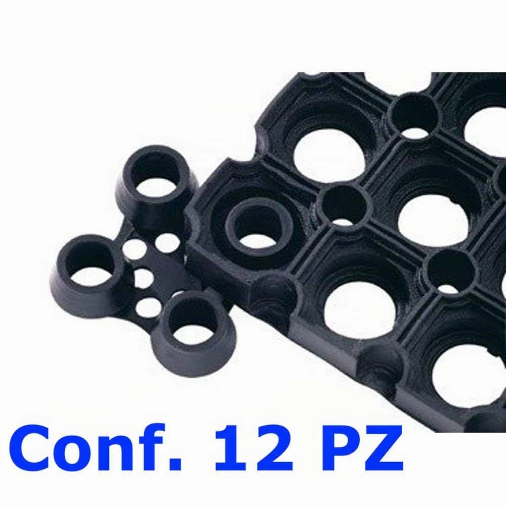 Zerbino Antiscivolo Modulare Nido D'ape Gomma Nera 50 x 100 cm