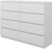 Cassettiera Calisto, Bianco, 39 x 101.5 cm, per riporre abiti e oggetti di uso quotidiano