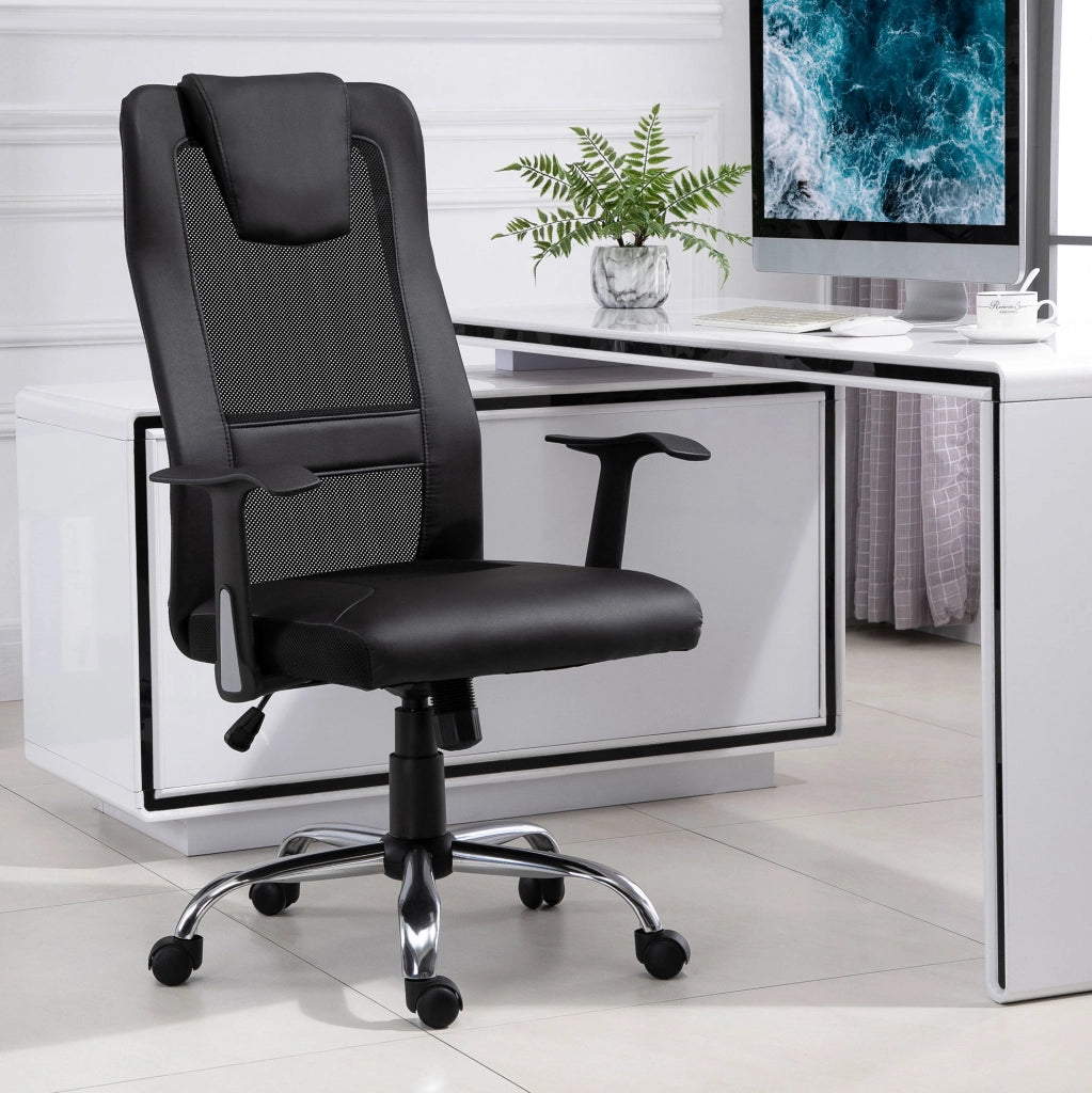 sedia da ufficio ergonomica nera – altezza regolabile, senza materasso