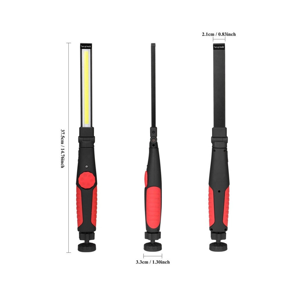 Trade Shop - Lampada Torcia Lavoro Calamita Portatile Ricaricabile Slim Regolabile Led Cob -