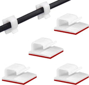 50 pezzi di Clip di Gestione della Cavo Autoadesivi - Organizzatori di Cavo Clip di Cavo Autoadesivi Supporto per Cavo per TV PC Laptop Ethernet Cavo Desktop Ufficio Casa (Bianco)