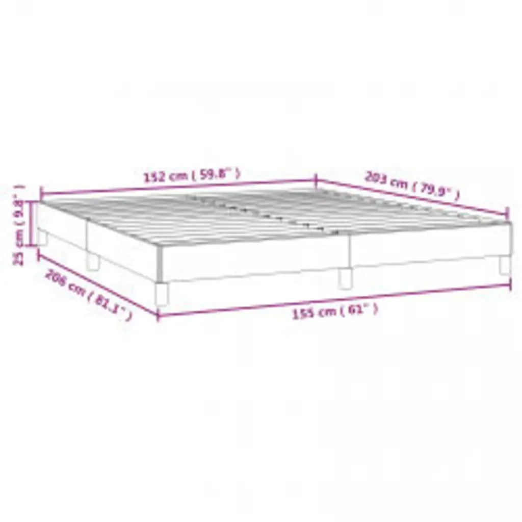 Struttura letto senza Materasso Grigio Chiaro 152x203 cm matrimoniale Velluto 347009