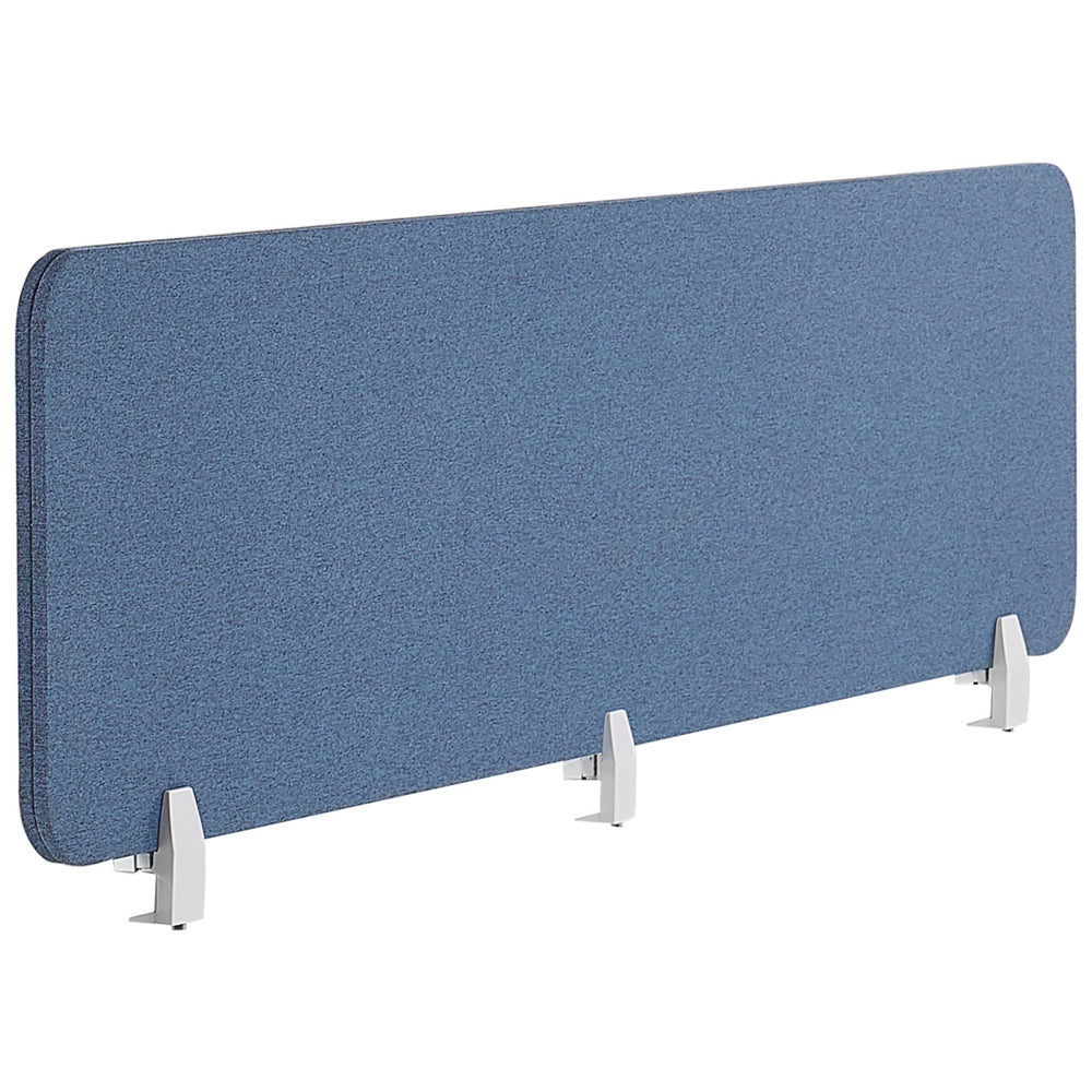 Pannello Divisorio Blu Fonoassorbente 180 x 40 cm in Plastica PET per Scrivania