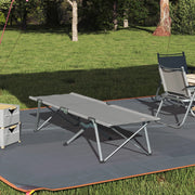 Letto da Campeggio Pieghevole Grigio Alluminio Grande Pieghevole