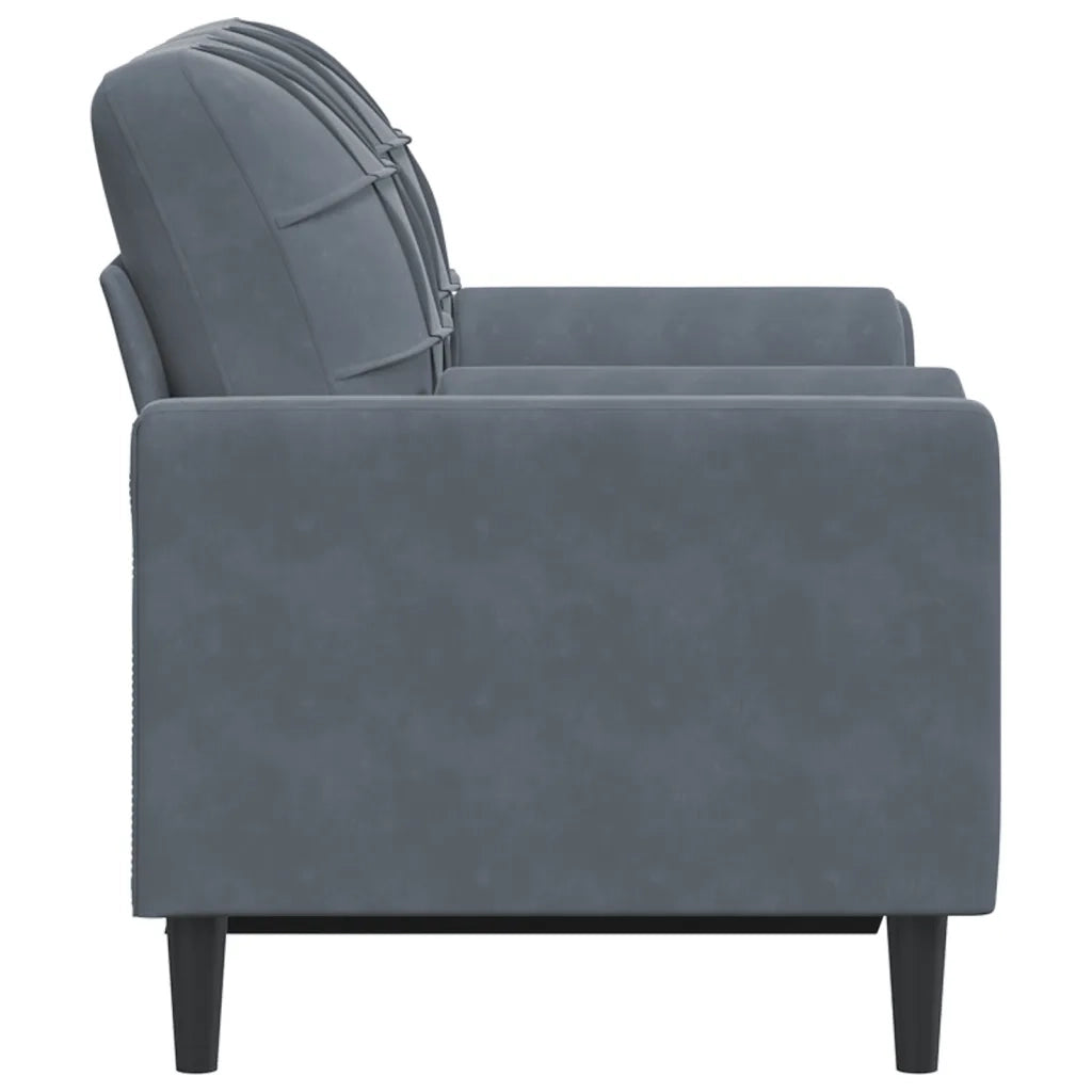 Divano a 2 Posti con Cuscini Grigio Scuro 120 cm in Velluto 3278210