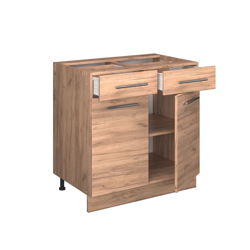 Vicco Mobiletto base per cucina Quercia dorata 80 cm , PL Marmo