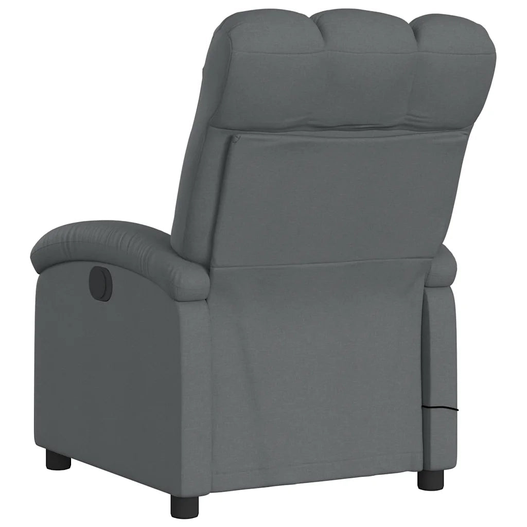 Poltrona Massaggiante Reclinabile Grigio Scuro in Tessuto 371740