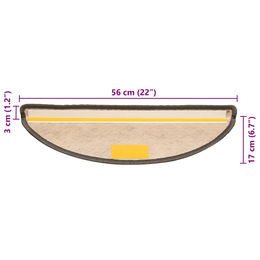 Tappeti Adesivi Scale Aspetto Sisal 15 pz 56x17x3cm Grigio e Beige 326860