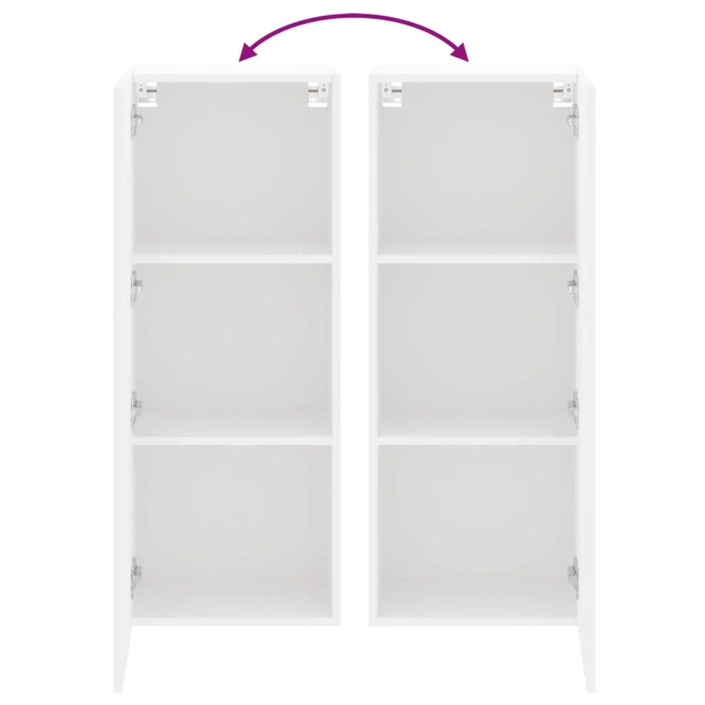 Mobile TV multimediale mensola TV credenza TV montaggio a parete adatto per sala da pranzo soggiorno camera da letto 40,5 x 30 x 102 cm legno ingegnerizzato bianco 02_0027777