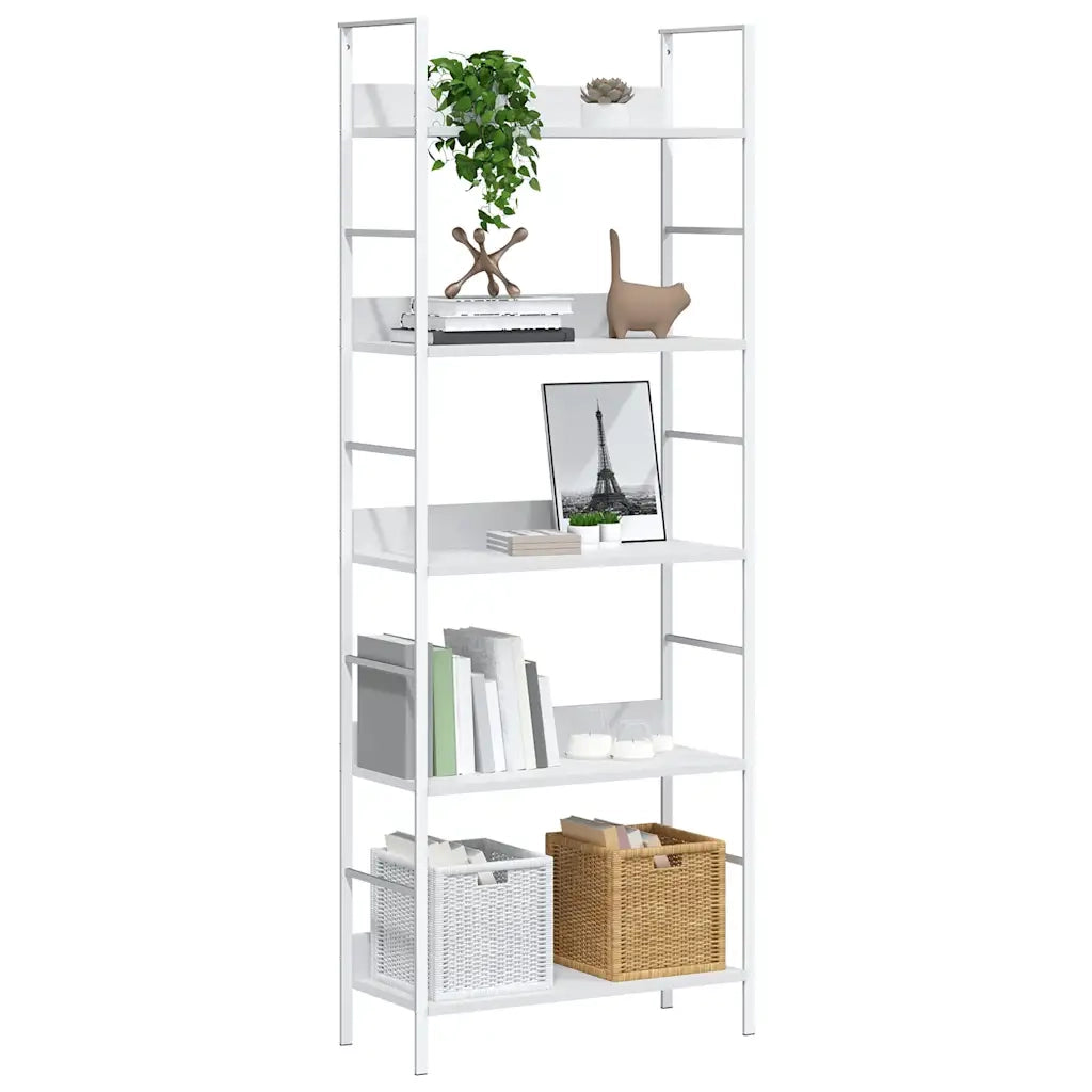 Scaffale Libri 5 Ripiani Bianco 60x27,6x158,5 Legno Multistrato 288228