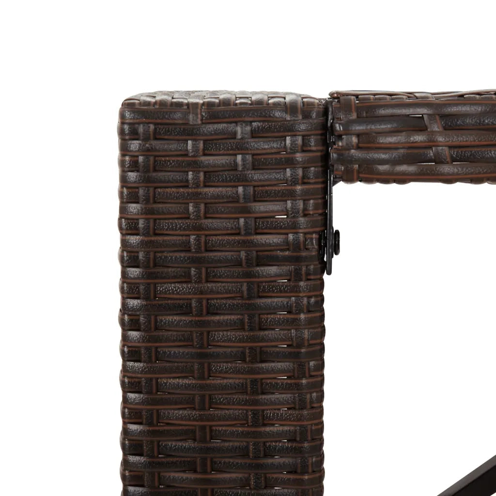 vidaXL Set Bar da Giardino 7 pz con Cuscini in Polyrattan Marrone