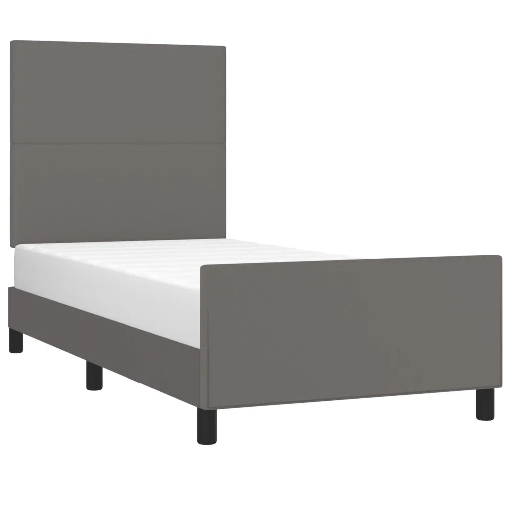 Giroletto con Testiera-Struttura Letto con testiera Crema 100x200 cm in Similpelle 222600