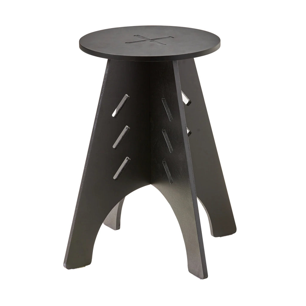 Tavolino Basso Da Salotto Tavolino Laterale Tavolino Da Soggiorno Nero Φ30.5x54.5cm HFBT01-SCH
