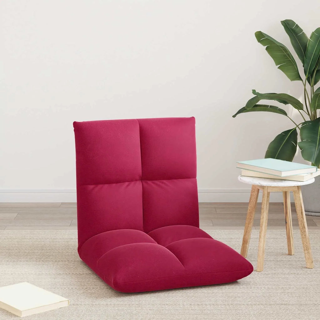 Sedia da Pavimento Rosso Vino 50 x 61 x 57 cm Velluto 42028154