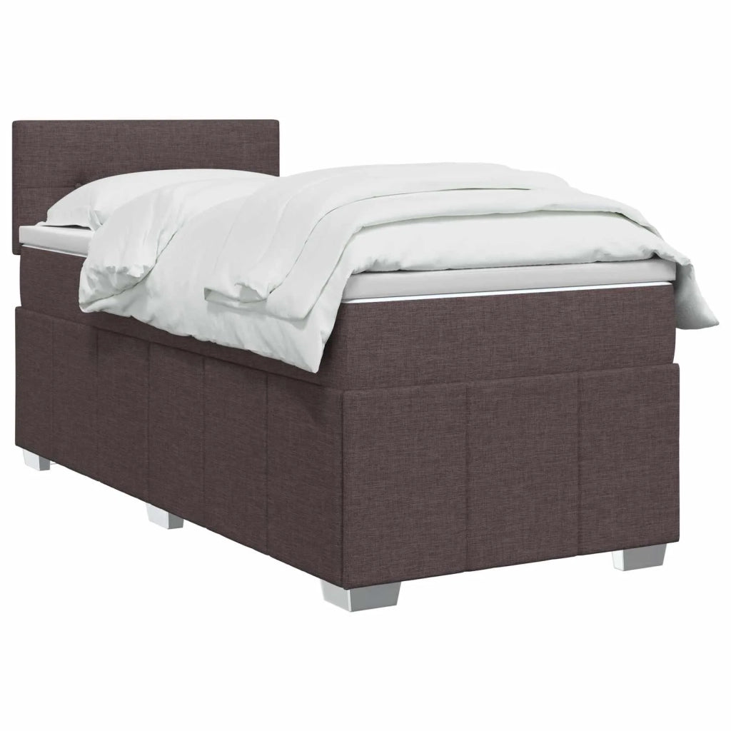 Letto box spring con materasso Marrone Scuro 100 x 200 cm 3452610