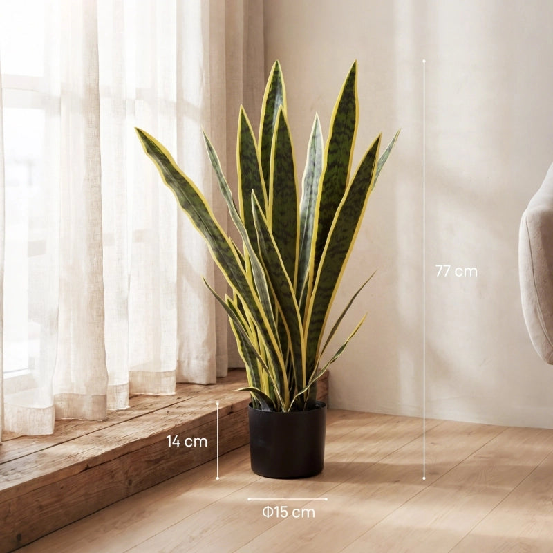 Sansevieria artificiale, grande, 77 cm, pianta artificiale in vaso per soggiorno, idea regalo
