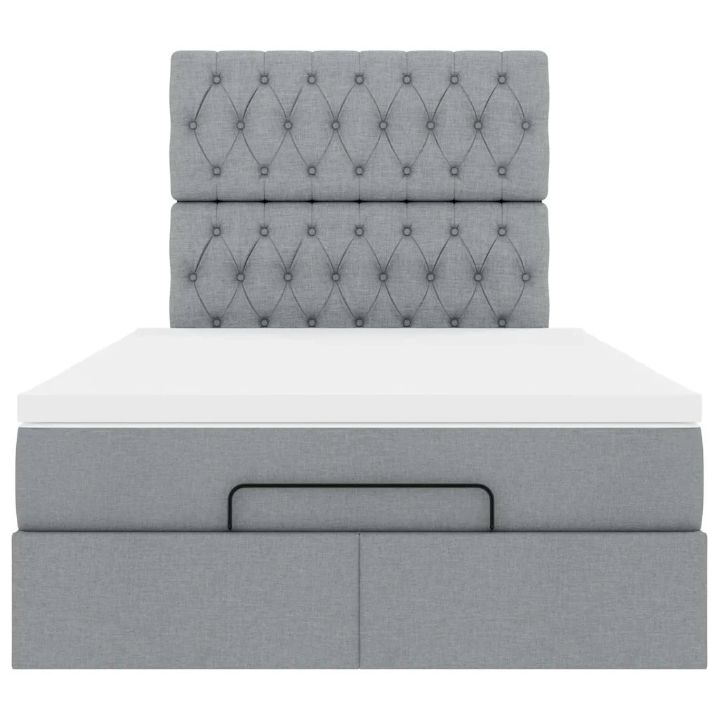 Struttura Letto Pouf con Materasso 120x190 cm in Tessuto