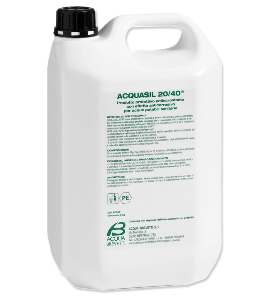 Acquabrevetti Acquasil 20/40 Antincrostante Ed Anticorrosivo Flaconi liquido Da 5kg