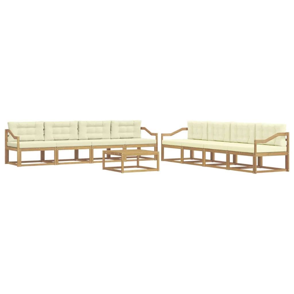 Set di divani da esterno 9 pcs Bianco e Crema 79 x 79 x 37 cm
