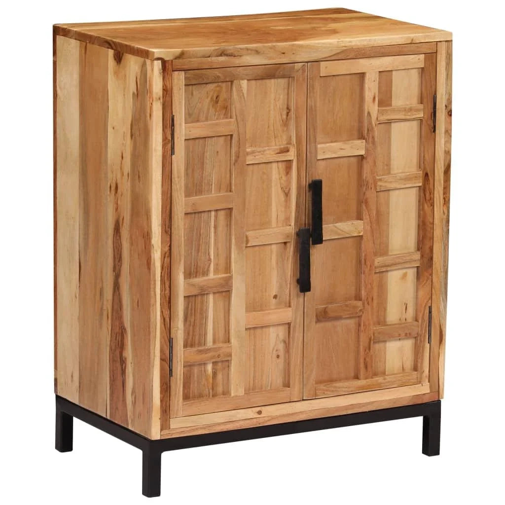 Buffet credenza mobiletto consolle mobile contenitore legno massello di acacia 76 cm marrone 4402190