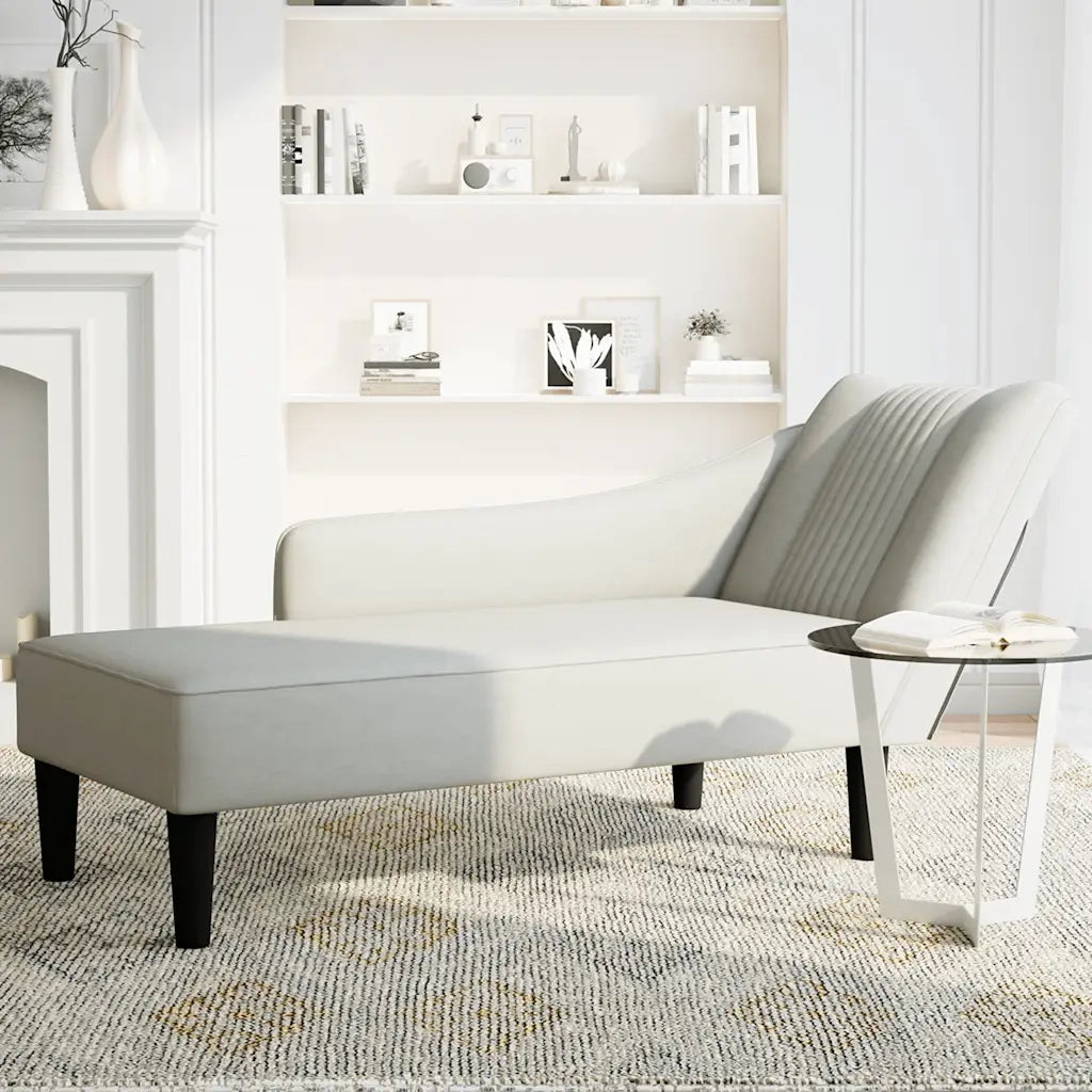 Sdraio con Bracciolo Destro in Velluto Grigio Chiaro CFW5521051