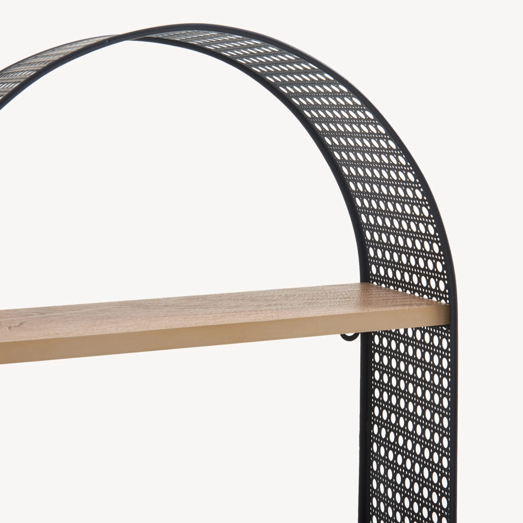 Scaffale da Parete Jäller Design Arcuato Traforato 53x35x14 cm Nero [en.casa]