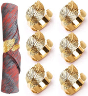 Servetringhe in Oro - Decorazione da Tavola Elegante - Set da 6