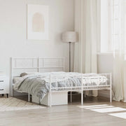 Giroletto con Testiera e Pediera-Struttura Letto Metallo Bianco 140x190 cm 718113