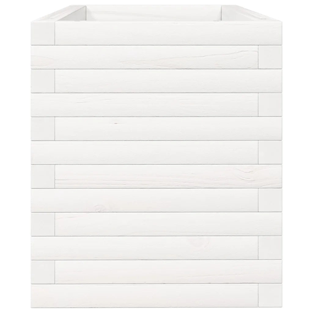 Fioriera da Giardino Bianca 90x40x45,5cm Legno Massello di Pino