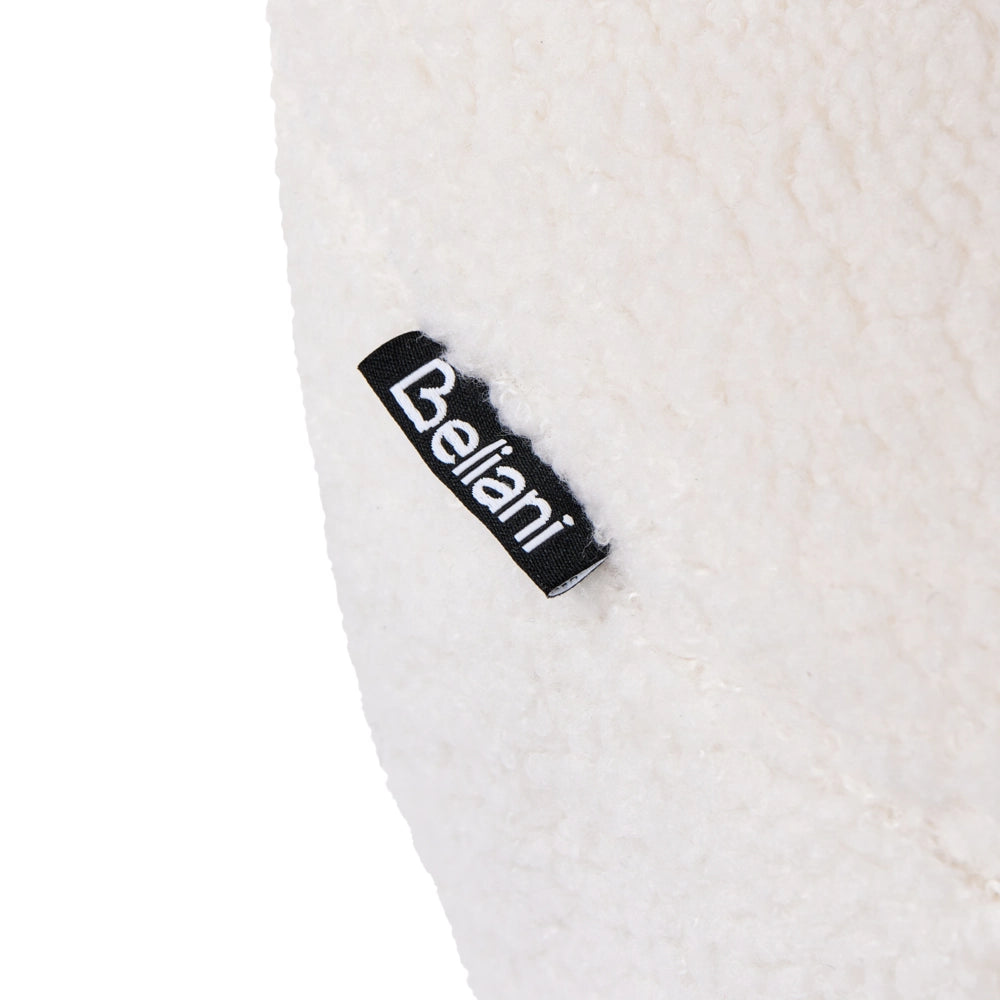 Divano a 2 posti morbido tessuto Boucle bianco sporco stile retrò vintage gambe in legno