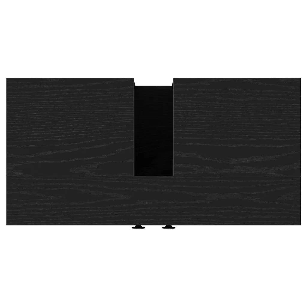 Mobile Lavabo Bagno Rovere Nero 60x30x60cm Legno Multistrato 862234