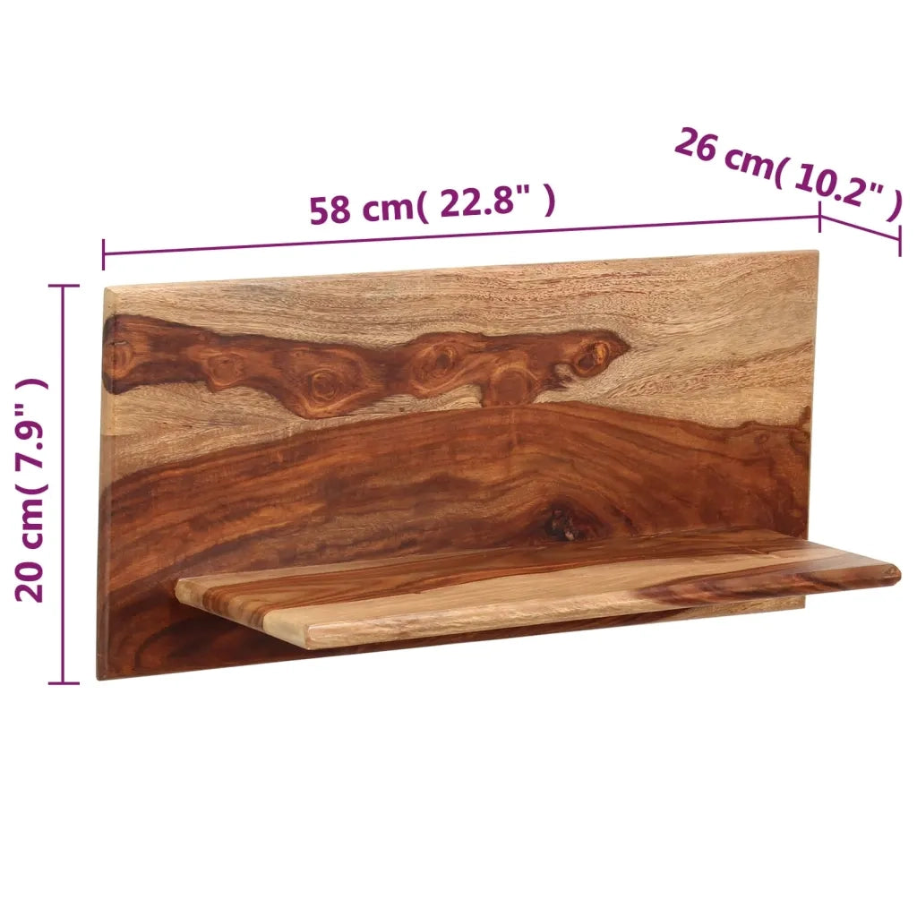 Mensole 2 pz 58x26x20 cm in Legno Massello di Acacia 247930