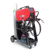 Carrello porta saldatrice max 45 kg, 3 ripiani con vano bombola, Carrello da officina per saldatura