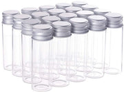 Flessine di Vetro 15 ml - Fiasco a Spirale - Piatto Vuoto - Contenitore per Erbe - Dono di Matrimonio - Tappo a Viti in Alluminio - Flessine di Campionatura