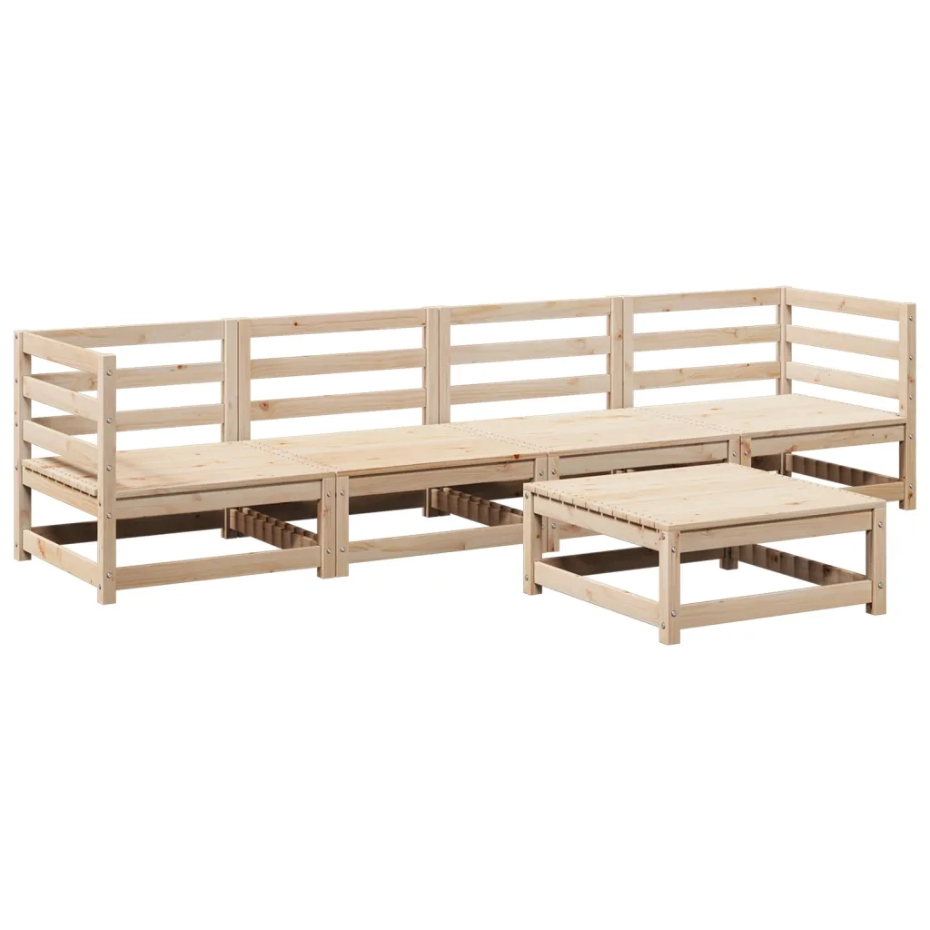 Set Divani da Giardino 5 pz | Set Salotto da Giardino in Legno Massello di Pino