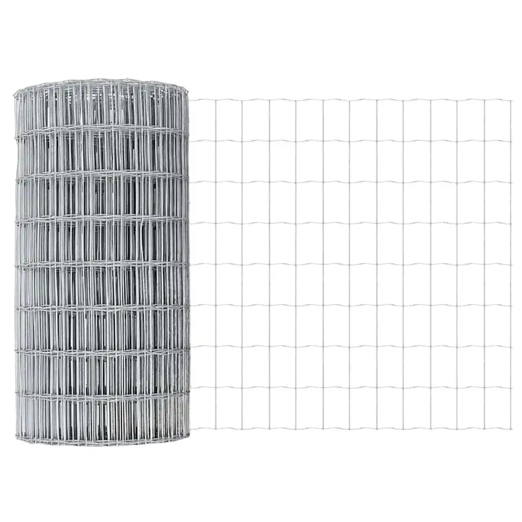Recinzione con Posto Argento 0,4 x 50 m Acciaio e PVC