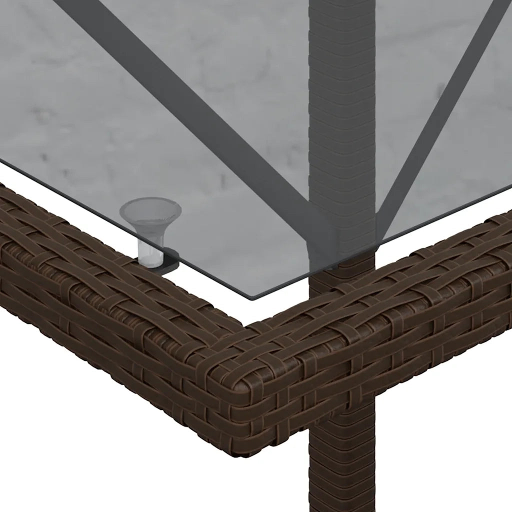Set Bistrò 3 pz con Cuscini Marrone in Polyrattan 365065