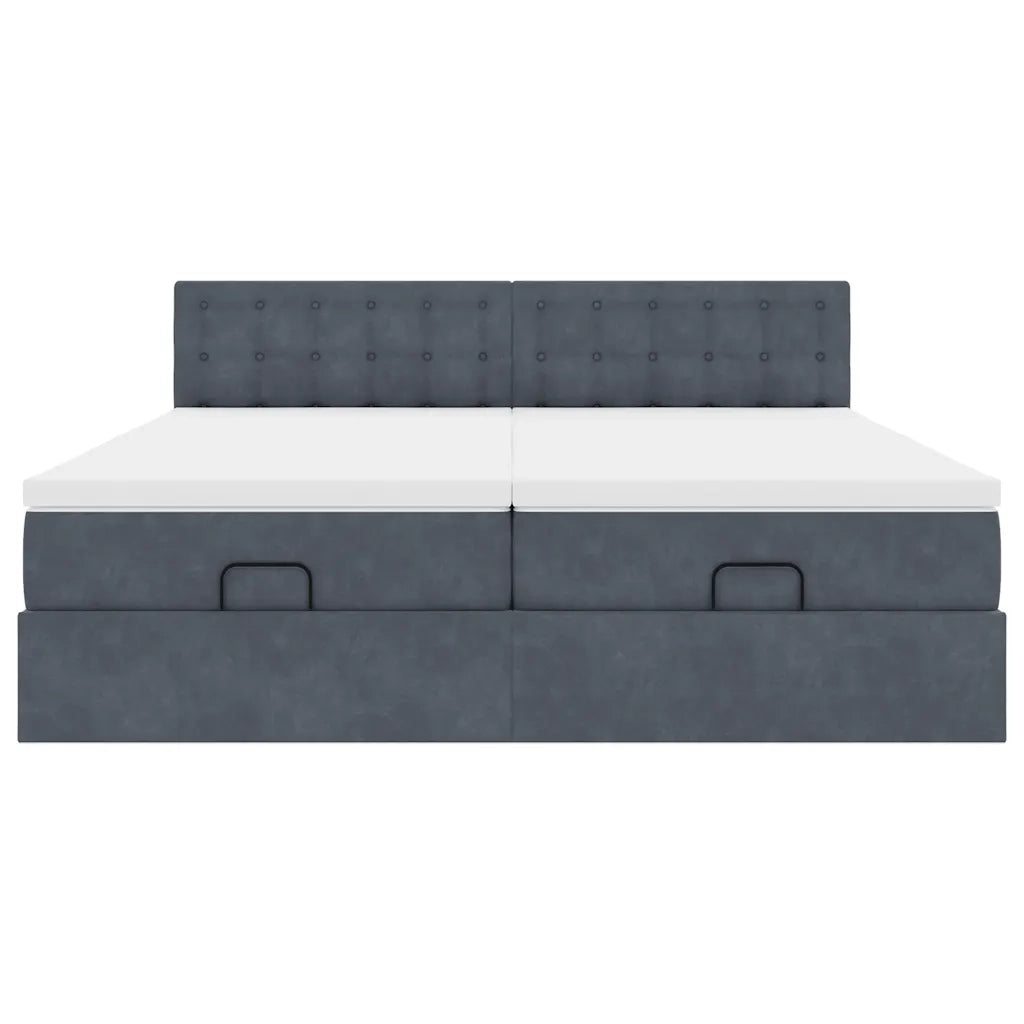 Struttura Letto Pouf con Materassi 200x200 cm Velluto 3312117