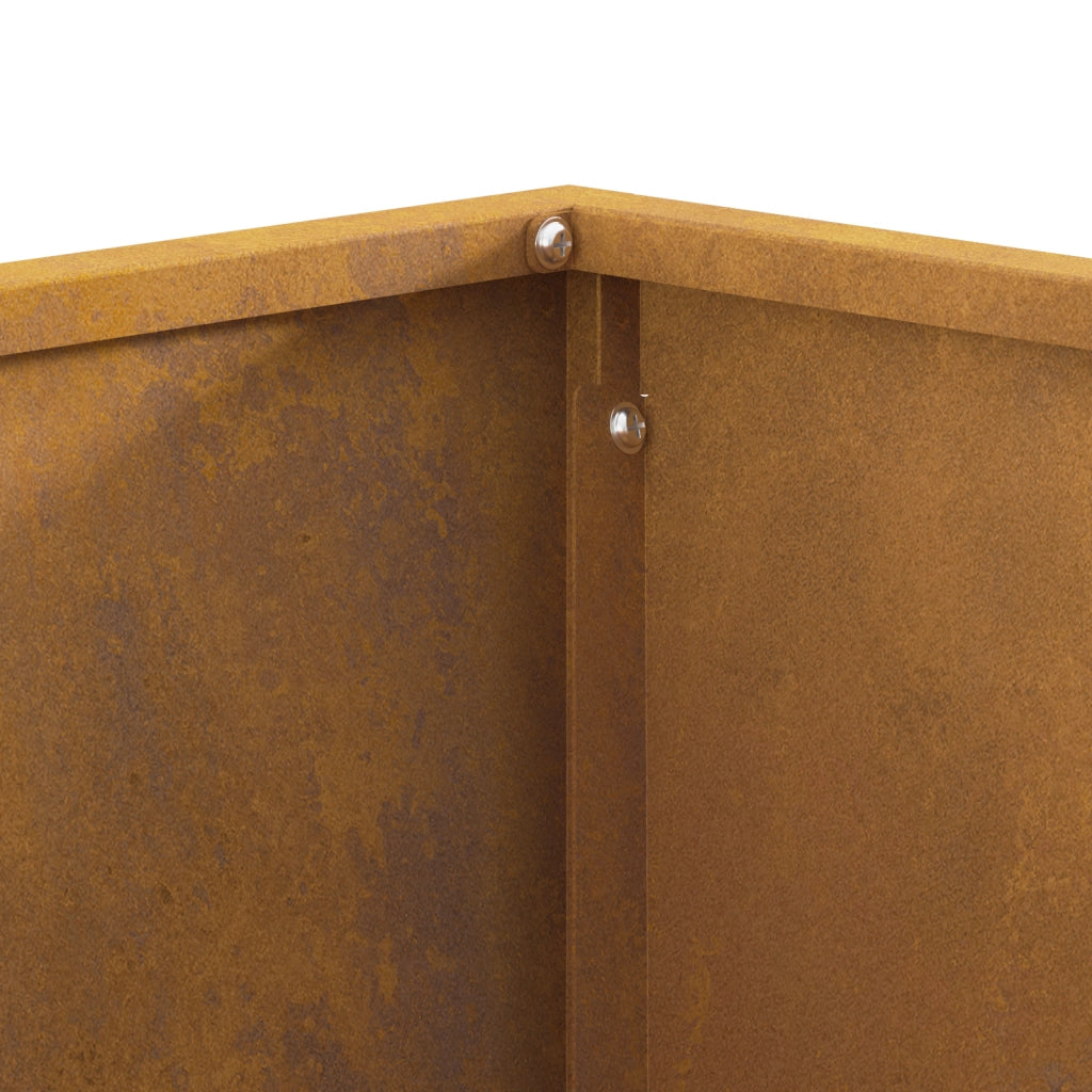 Focolare Quadrato 80x80x40 cm in Acciaio Invecchiato