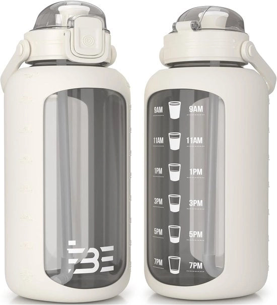 Fiasco in vetro - 2,2 litri - BPA-free - crème - vetro borosilicato