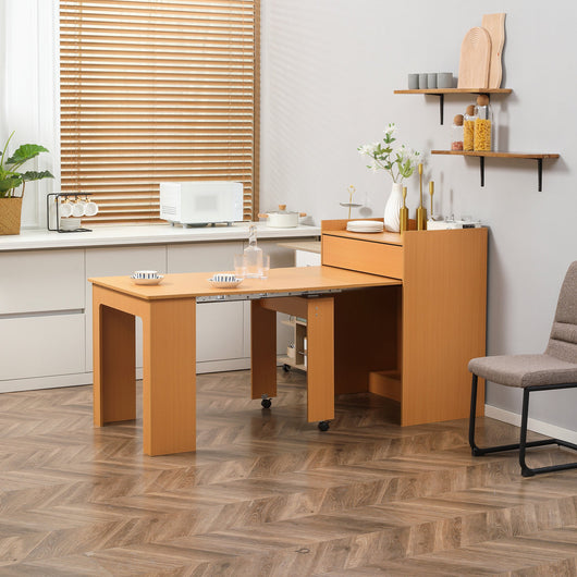 Tavolo Pieghevole da Pranzo 5 Persone 84x180x100 cm in Truciolato e Acciaio color Legno