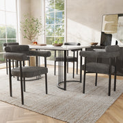 Tavolo da pranzo per 4 persone con 4 sedie in velluto, gambe in metallo, per cucina e soggiorno 140 × 80 × 75 cm