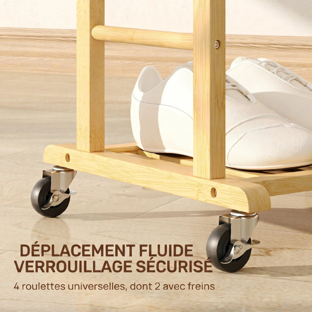 Appendiabiti con ruote in bamb¨´ ¨C zephmum ¨C naturale