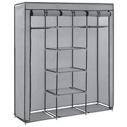 Armadio con Scomparti e Aste Grigio 150x45x175 cm in Tessuto CFW4320567