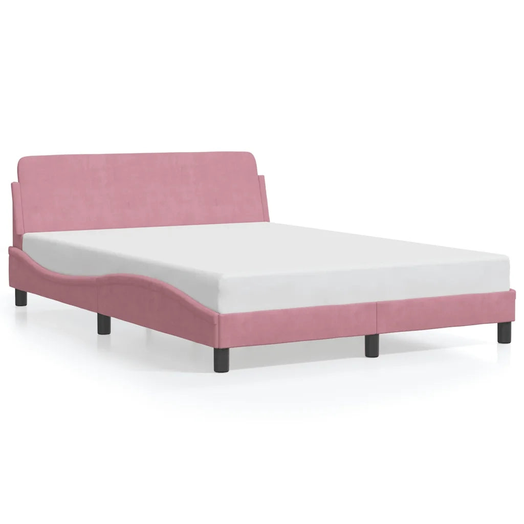 vidaXL Giroletto con Testiera senza Materasso Rosa 120x200 cm Velluto