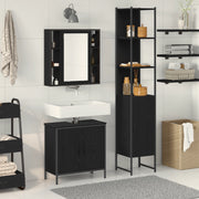 Armadio Lavabo  Rovere Nero 60x30x60 cm Legno Ingegnerizzato
